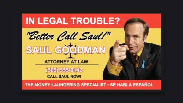 نموذج مصنوع باستخدام منشئ البطاقات على bettercallsaul.site